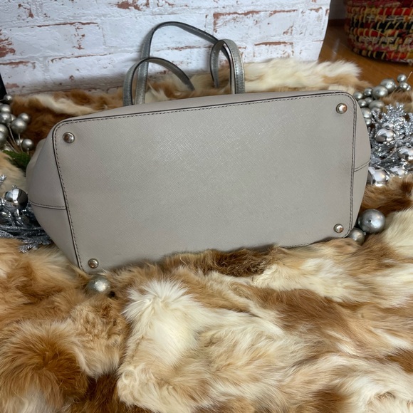 Kate Spade Taupe Tote with Metallic Straps - Picture 3 of 10
